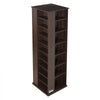 VEVOR Media Storage Cabinet, CD Rack Tower, 34 Compartments Rotating Media Tower Rack for CDs, DVDs, Books and Game Discs, DVD Stand for Living Room, Home Office and Recording Room, Brown
