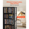 VEVOR Media Storage Cabinet, CD Rack Tower, 34 Compartments Rotating Media Tower Rack for CDs, DVDs, Books and Game Discs, DVD Stand for Living Room, Home Office and Recording Room, Black