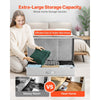 VEVOR Under Bed Storage with Lids, 31.7 x 15.9 x 6.1 Inch, 48L Large Underbed Clothes Storage Containers, Low Profile Gray Under Bed Drawer Shoe Organizer Bins Box for Blanket Shoe Bedroom, 2 Pack
