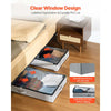 VEVOR Under Bed Storage with Clear Lids, 33.5 x 16.9 x 4.7 Inch, 45L Large Underbed Clothes Storage Containers, Low Profile Under Bed Drawer Shoe Organizer Bins Box for Blanket Shoe Bedroom, 2 Pack