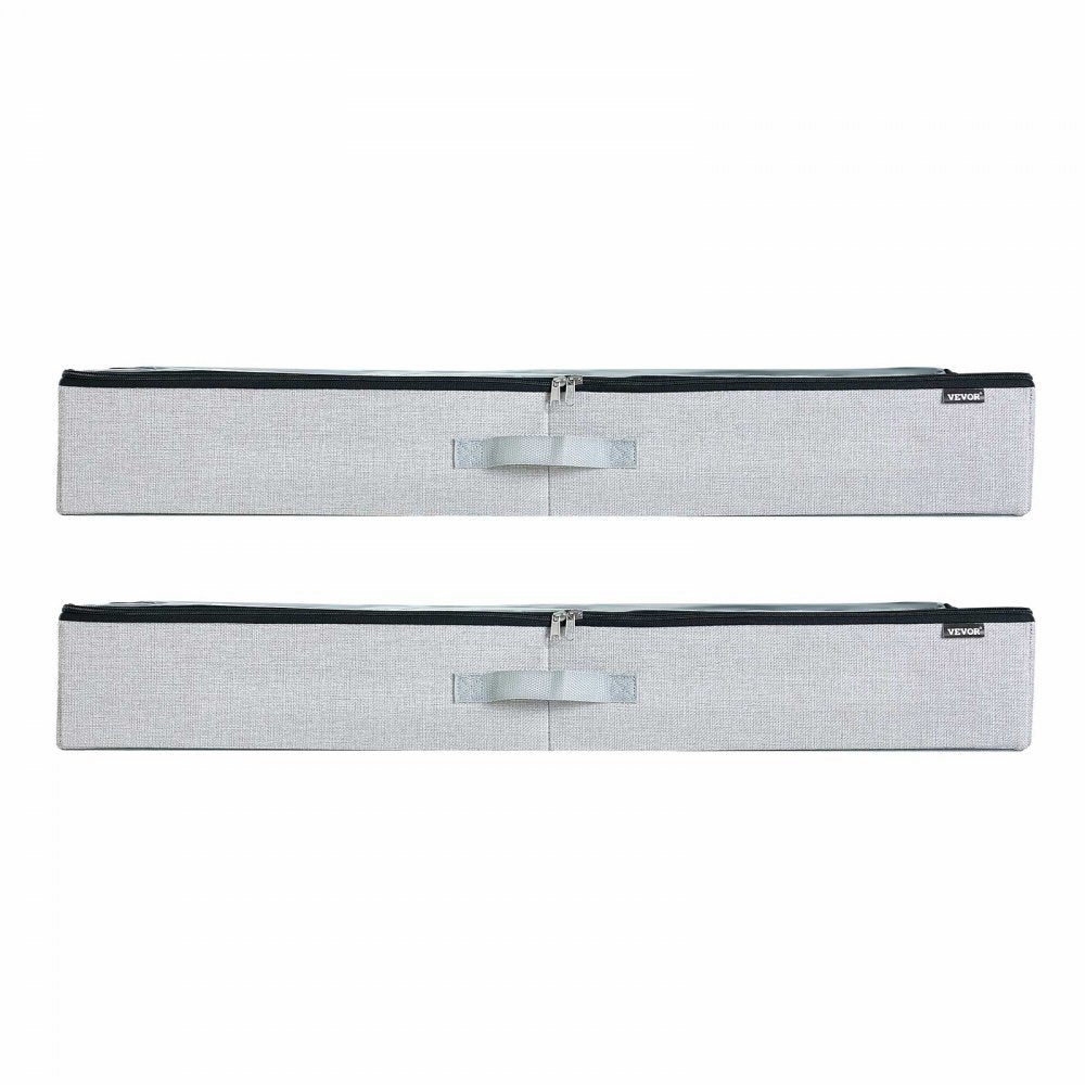VEVOR Under Bed Storage with Clear Lids, 33.5 x 16.9 x 4.7 Inch, 45L Large Underbed Clothes Storage Containers, Low Profile Under Bed Drawer Shoe Organizer Bins Box for Blanket Shoe Bedroom, 2 Pack