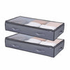VEVOR Under Bed Storage with Clear Lids, 39.2 x 19.7 x 7.1 Inch, 90L Large Underbed Clothes Storage Containers, Low Profile Under Bed Drawer Shoe Organizer Bins Box for Blanket Shoe Bedroom, 4 Pack