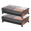 VEVOR Under Bed Storage with Wheels, 25.6 x 18.1 x 7.1 inch Underbed Containers, Underbed Shoes Organizer with Lockable Wheels, Rolling Under the Bed Storage Bins for Clothes, Shoes, Blankets, 2 Pack