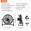 VEVOR Cordless Fan 12 in, Portable Quiet Personal Fan for Home or Office, 360 Degree Manual Pivoting Head, Stepless Speed Regulation High Velocity Cordless Fan, Heavy Duty Metal Industrial Floor Fans