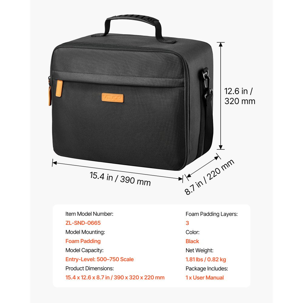 VEVOR Miniature Storage Carrying Figure Bag, Fits for 1:500-1:750 Scale Models, Miniature Transport Bag with Adjustable Shoulder Strap, 3 Foam Layers for Large Storage Capacity (Minis Not Included)