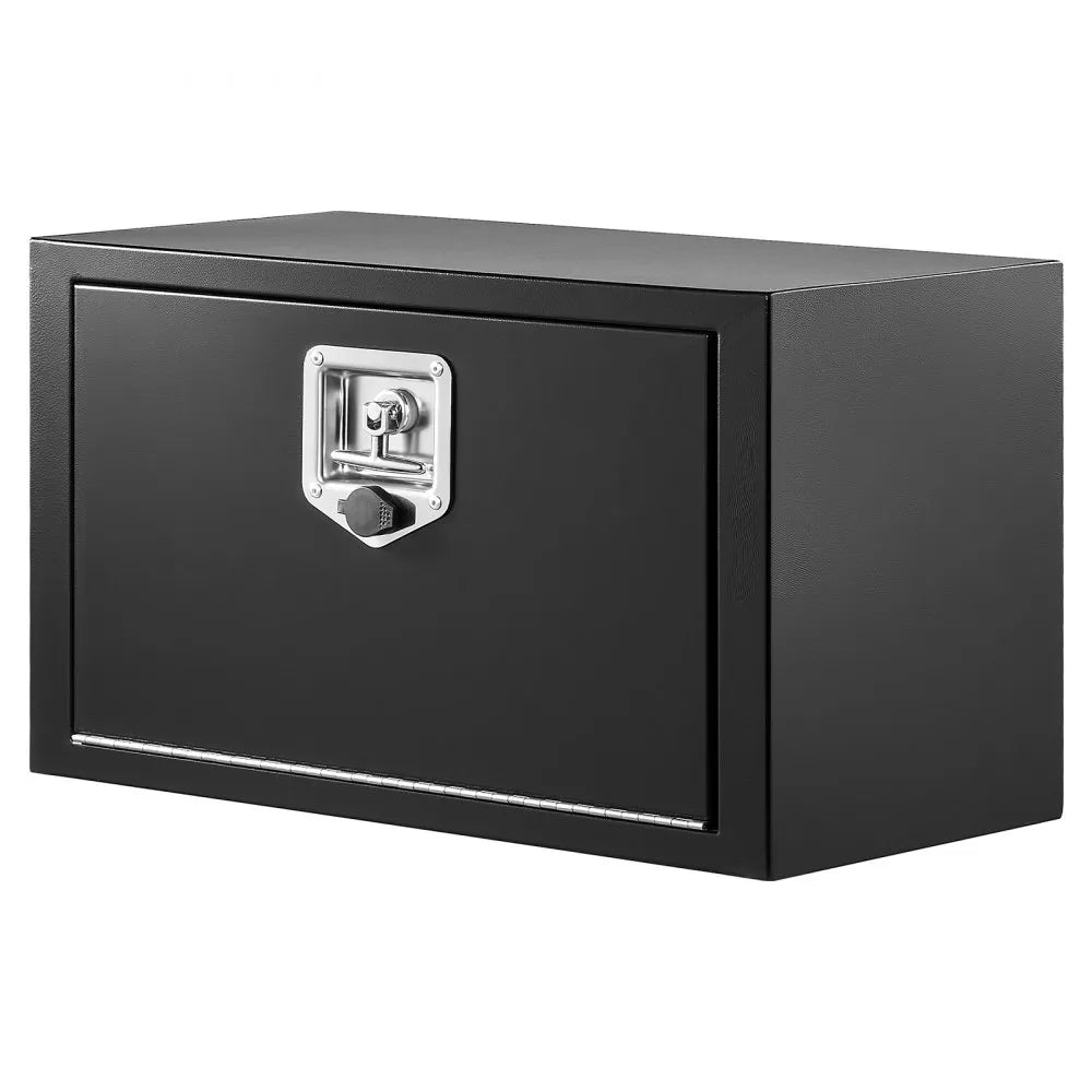 VEVOR Underbody Truck Tool Box, 24 x 12 x 14 Inch Heavy Duty Steel Trailer Storage Box with Lock & Keys, Waterproof Trailer Storage Organizer Under Body Chest with T-Handle for Truck, Van, SUV, Black