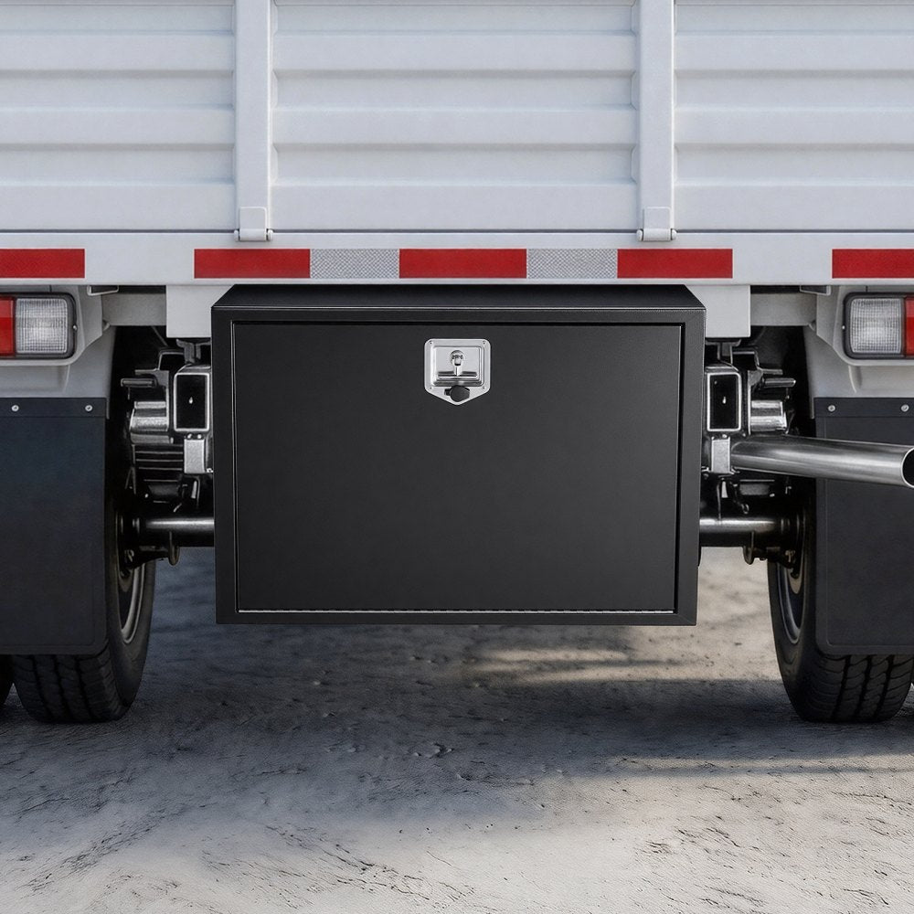 VEVOR Underbody Truck Tool Box, 36 x 24 x 24 Inch Heavy Duty Steel Trailer Storage Box with Lock & Keys, Waterproof Trailer Storage Organizer Under Body Chest with T-Handle for Truck, Van, SUV, Black