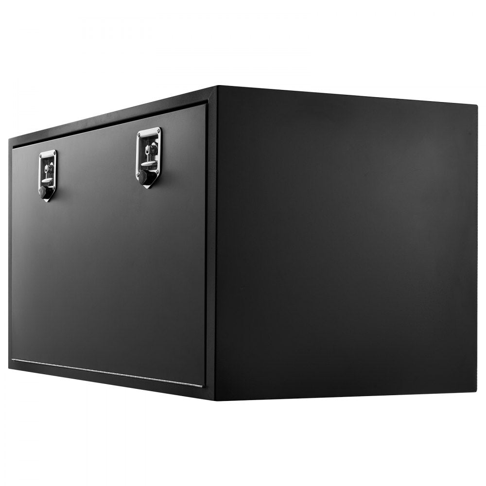 VEVOR Underbody Truck Tool Box, 48 x 24 x 24 Inch Heavy Duty Steel Trailer Storage Box with Lock & Keys, Waterproof Trailer Storage Organizer Under Body Chest with T-Handle for Truck, Van, SUV, Black