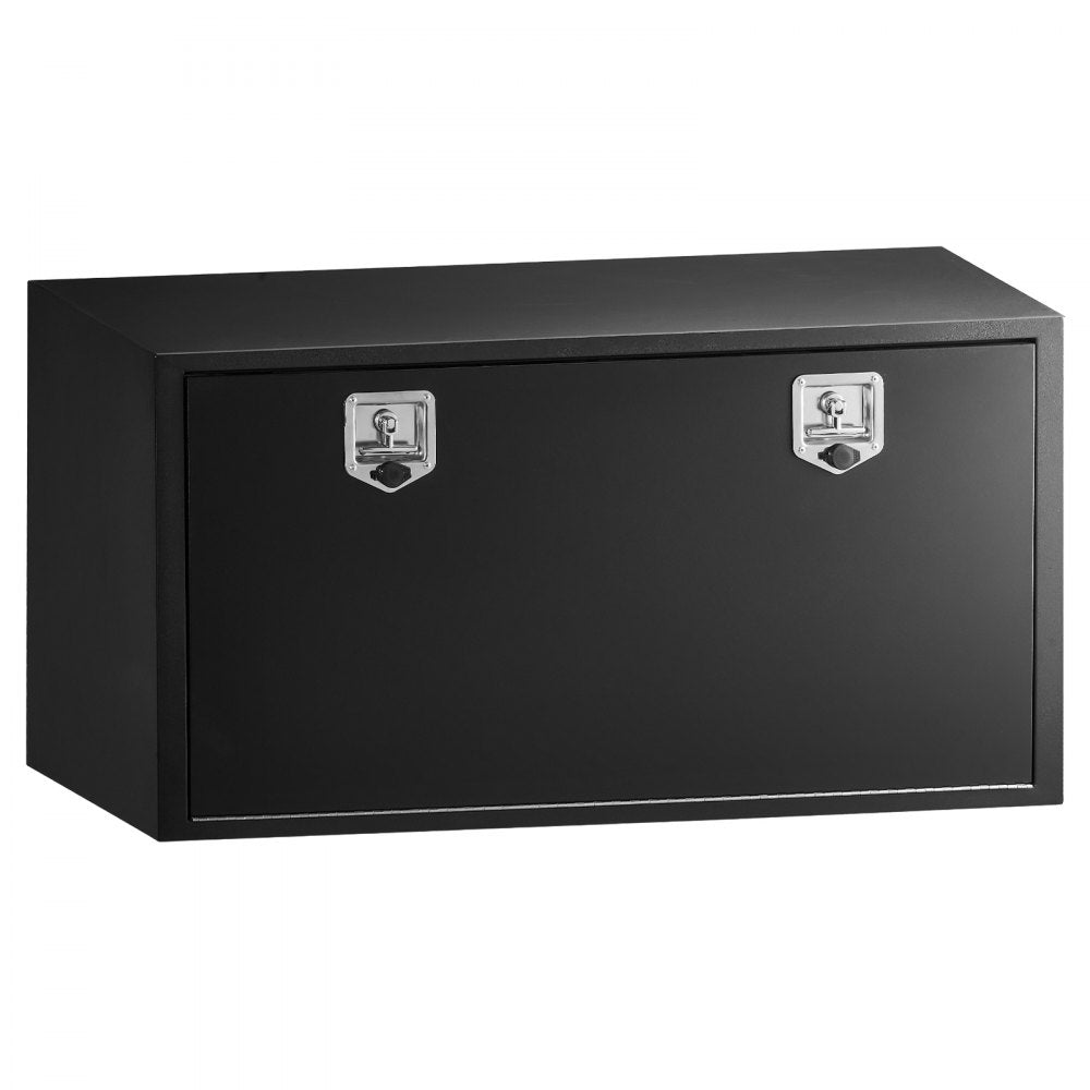 VEVOR Underbody Truck Tool Box, 48 x 24 x 24 Inch Heavy Duty Steel Trailer Storage Box with Lock & Keys, Waterproof Trailer Storage Organizer Under Body Chest with T-Handle for Truck, Van, SUV, Black