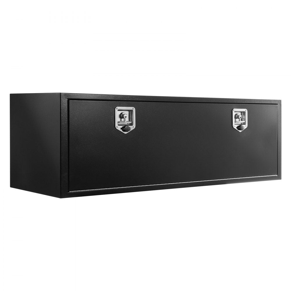 VEVOR Underbody Truck Tool Box, 60 x 18 x 18 Inch Heavy Duty Steel Trailer Storage Box with Lock & Keys, Waterproof Trailer Storage Organizer Under Body Chest with T-Handle for Truck, Van, SUV, Black
