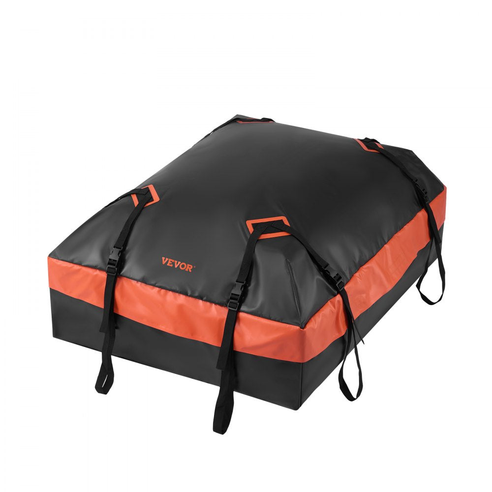 VEVOR Car Rooftop Cargo Carrier Bag, 15 Cubic Feet Car Roof Cargo Carrier, 100% Waterproof Heavy Duty 840D PVC Roof Luggage Bag for All Vehicle with/without Rack- with Lock, Non-Slip Mat, 4 Door Hooks