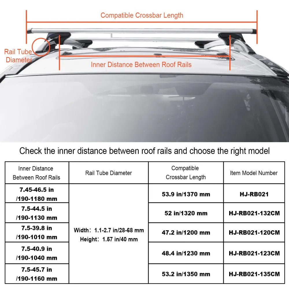 VEVOR Roof Rack Cross Bars, Aluminum Roof Rack Crossbars, Fit Raised Side Rail with Gap, 200 lbs Load Capacity, Adjustable Crossbars with Locks, for SUVs, Sedans, and Vans