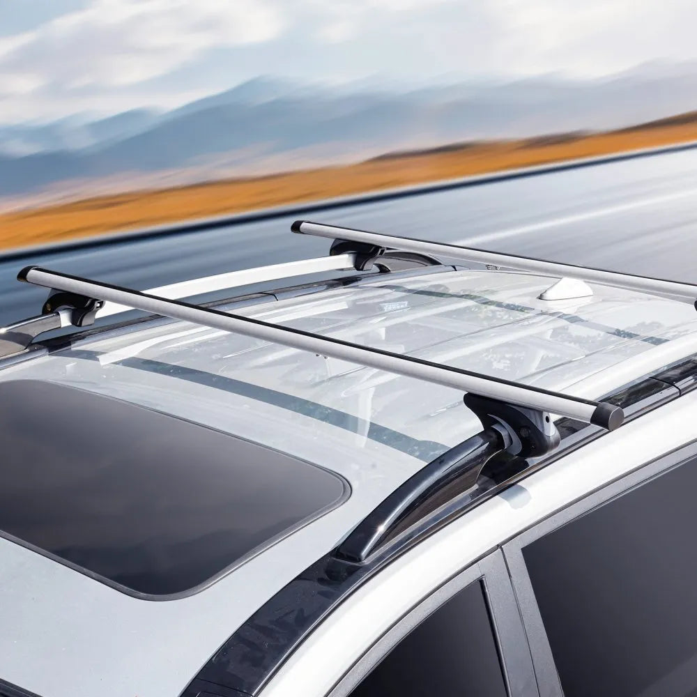 VEVOR Roof Rack Cross Bars, Aluminum Roof Rack Crossbars, Fit Raised Side Rail with Gap, 200 lbs Load Capacity, Adjustable Crossbars with Locks, for SUVs, Sedans, and Vans