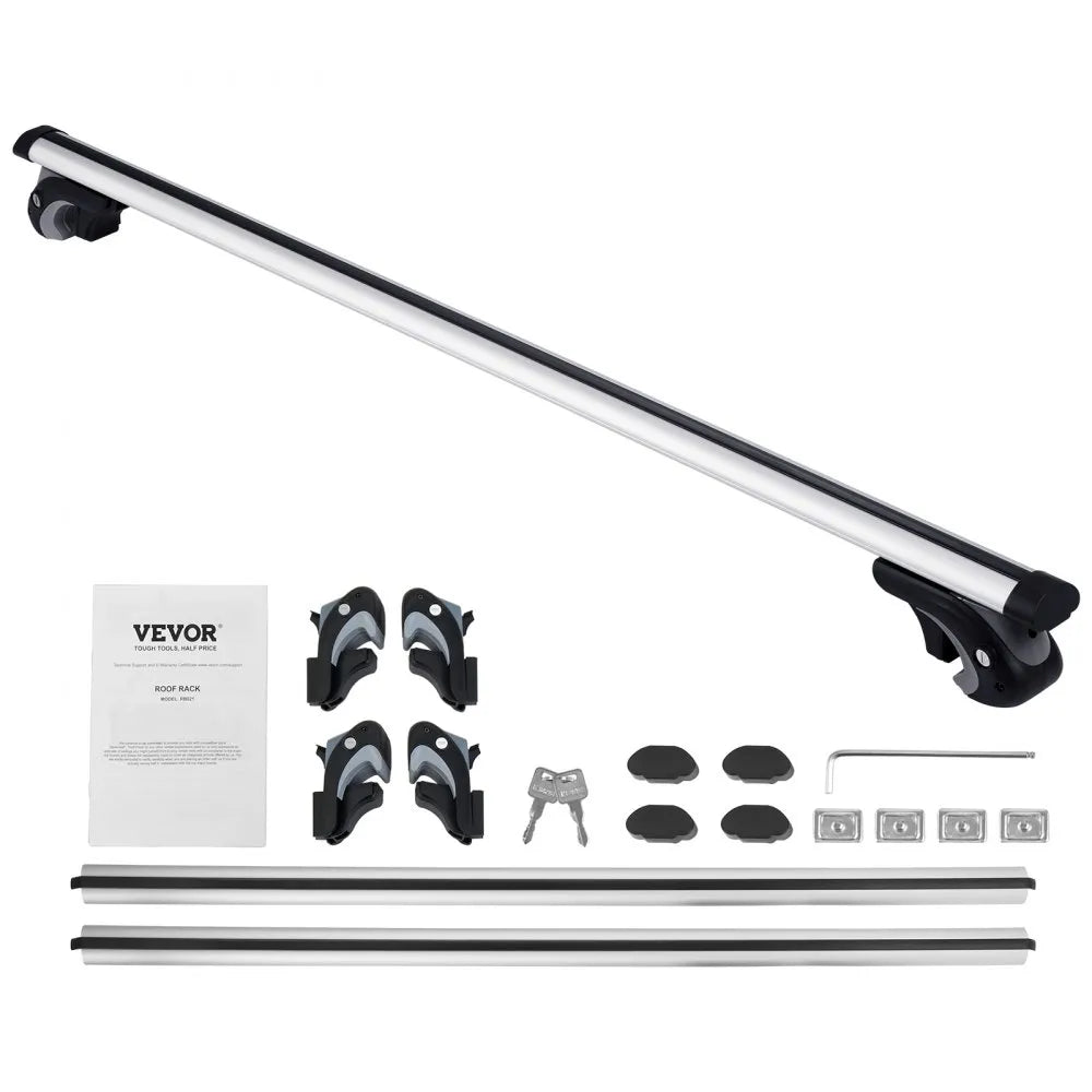 VEVOR Roof Rack Cross Bars, Aluminum Roof Rack Crossbars, Fit Raised Side Rail with Gap, 200 lbs Load Capacity, Adjustable Crossbars with Locks, for SUVs, Sedans, and Vans