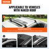 VEVOR Roof Rack Cross Bars, Aluminum Roof Rack Crossbars, Fit Roof without Side Rail, 155 lbs Load Capacity, Adjustable Bare Roof Crossbars with Locks, for SUVs, Sedans, and Vans