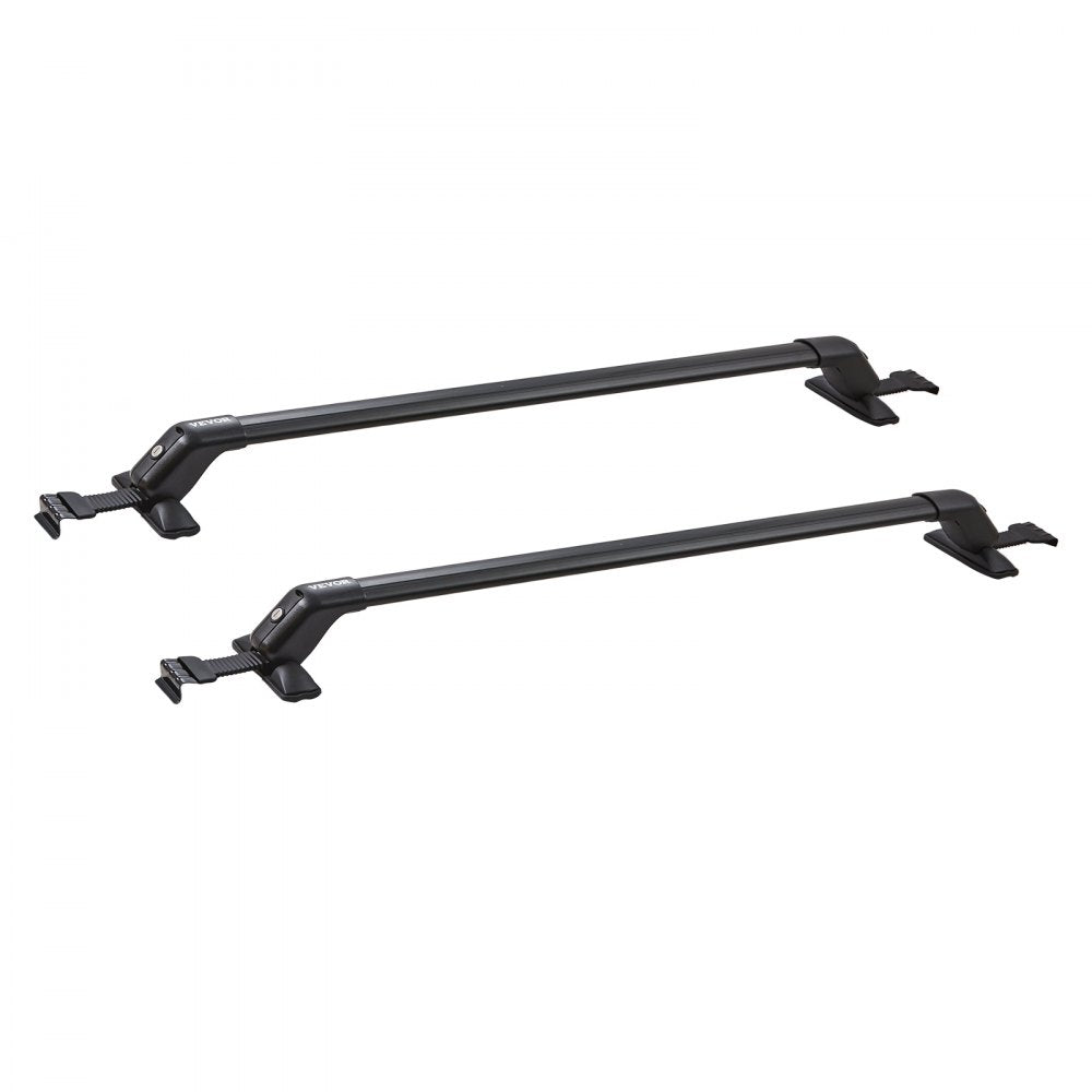 VEVOR Roof Rack Cross Bars, Aluminum Roof Rack Crossbars, Fit Roof without Side Rail, 155 lbs Load Capacity, Adjustable Bare Roof Crossbars with Locks, for SUVs, Sedans, and Vans