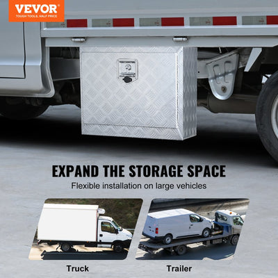 Vevor Truck Tool Box 24" x 14" x 16" Underbody Aluminum Diamond Plate ...