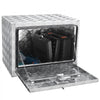VEVOR Underbody Truck Box, 24"×17"×18" Pickup Storage Box, Heavy Duty Aluminum Diamond Plate Tool Box with Lock and Keys, Waterproof Trailer Storage Box with T-Handle Latch for Truck, Van, Trailer
