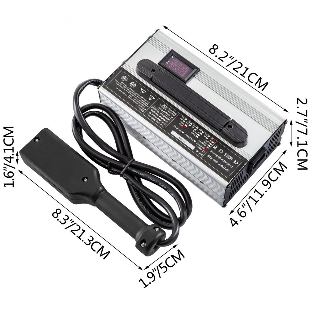 VEVOR 36V 18A Charger for Golf Carts with Powerwise Plug, LED Status Lights, 110V, Compatible with EzGo TXT Medalist D Style