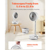 VEVOR 8 inch Portable Foldable Rechargeable Oscillating Fan, 3-in-1 Battery Operated with Remote Control, Quiet Desk/Table Pedestal Fan, 8 Speeds,90-degree Auto Left/Right Rotation,for Home,Office,Outdoor