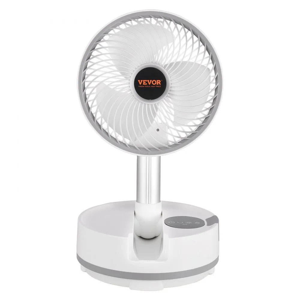 VEVOR 8 inch Portable Foldable Rechargeable Oscillating Fan, 3-in-1 Battery Operated with Remote Control, Quiet Desk/Table Pedestal Fan, 8 Speeds,90-degree Auto Left/Right Rotation,for Home,Office,Outdoor