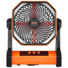 VEVOR 8 inch Rechargeable Camping Fan, Battery Operated with Light & Charging, 4 Speed Portable Outdoor Desktop Fan, 270-degree Manual Tilt for Tent, RV, Car, Travel, Jobsite & Hurricane Power Outages
