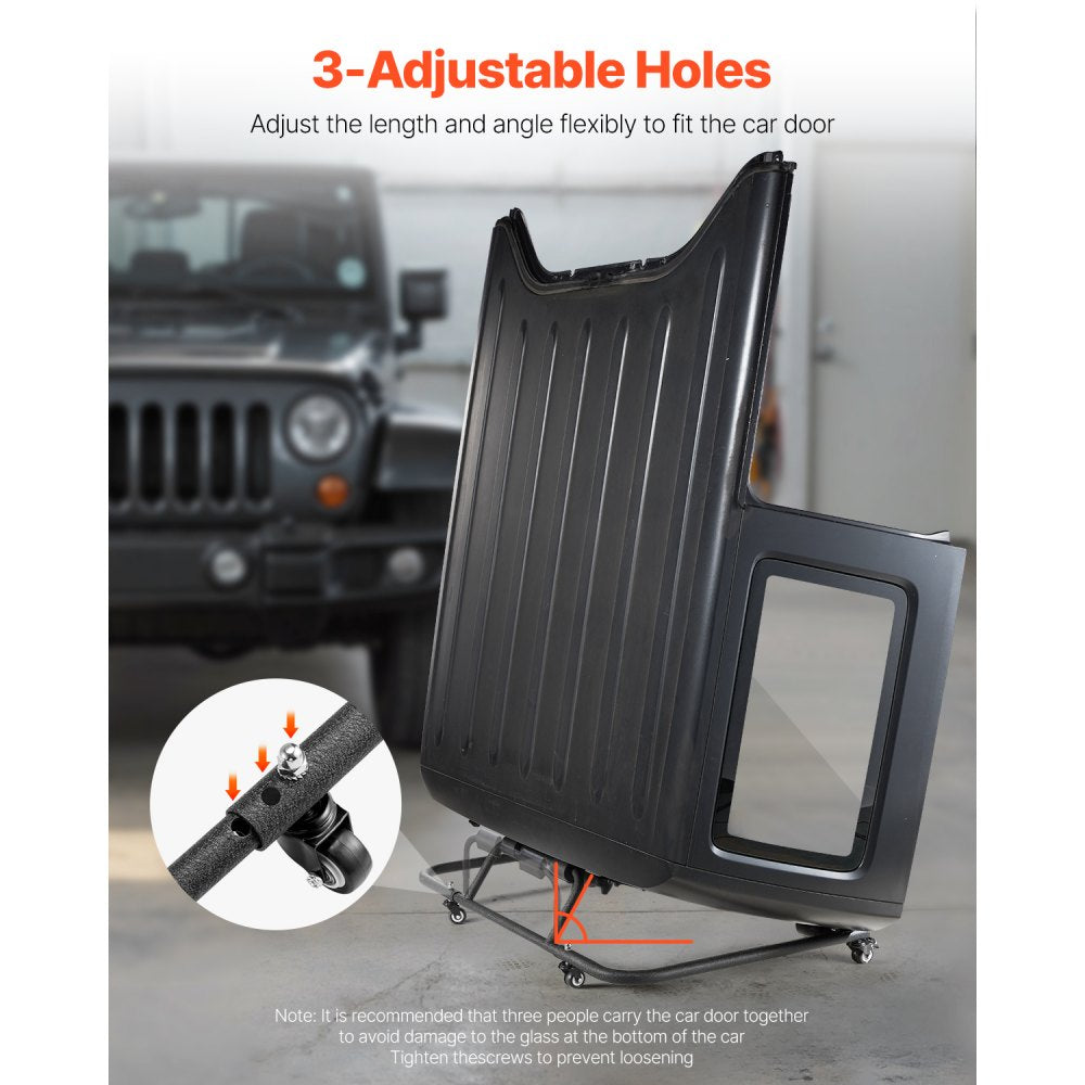 VEVOR Hardtop Storage Cart, Moveable Sturdy Hard Top Cart, with 3-Adjustable Holes & Thickened Soft Padding, Hardtop Storage Rack with Powder Coating, Fit for Jeep Wrangler TJ, JK