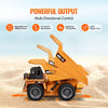 VEVOR RC Dump Truck Toy, 9-Channel 1:18 Scale, Remote Control Dump Truck RC Construction Vehicle Truck Toy with Metal Cabin & Light, 2 Rechargeable Batteries for Toddlers Kids Boys and Girls Age 8+