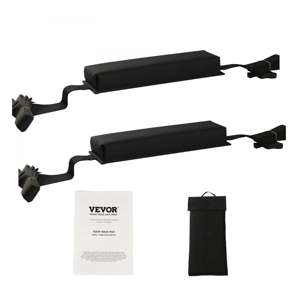 VEVOR Soft Roof Rack Pads, 15.5-Inch Universal Car Roof Rack Pads, 176LBS Loading Capacity Luggage Kayak Carrier with Portable Storage Bag for SUP Canoe Snowboard Paddle Board Surfboard