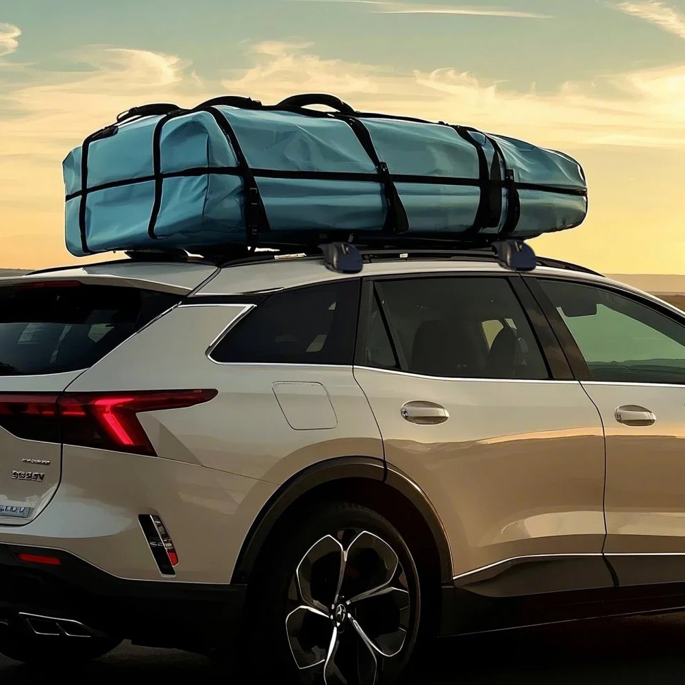 VEVOR Soft Roof Rack Pads, 28" Universal Car Roof Rack Pads for Various Crossbars, 88LBS Load Capacity Luggage Kayak Carrier with 2 Tie Down Straps & Velcros for SUPs Canoes Snowboards Paddle Boards