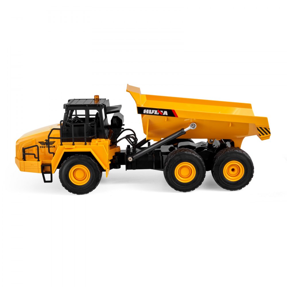 VEVOR RC Dump Truck Toy, 11-Channel 1:16 Scale, Remote Control Dump Truck RC Construction Vehicle Truck Toy with Metal Cabin & Light, 2 Rechargeable Batteries for Toddlers Kids Boys and Girls Age 8+
