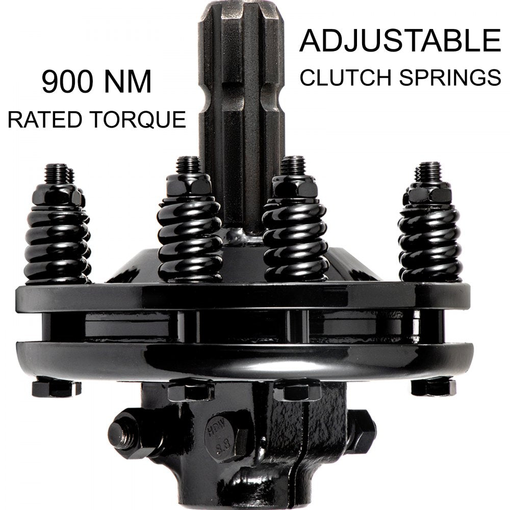 VEVOR Slip Clutch, 1 3/8\" PTO Slip Clutch, 6 Spline Ends PTO Friction Clutch, Carburized Steel Tractor Slip Clutch, Adjustable Rotary Cutter Slip Clutch, Black PTO Slip Clutch Spline for PTO Shaft