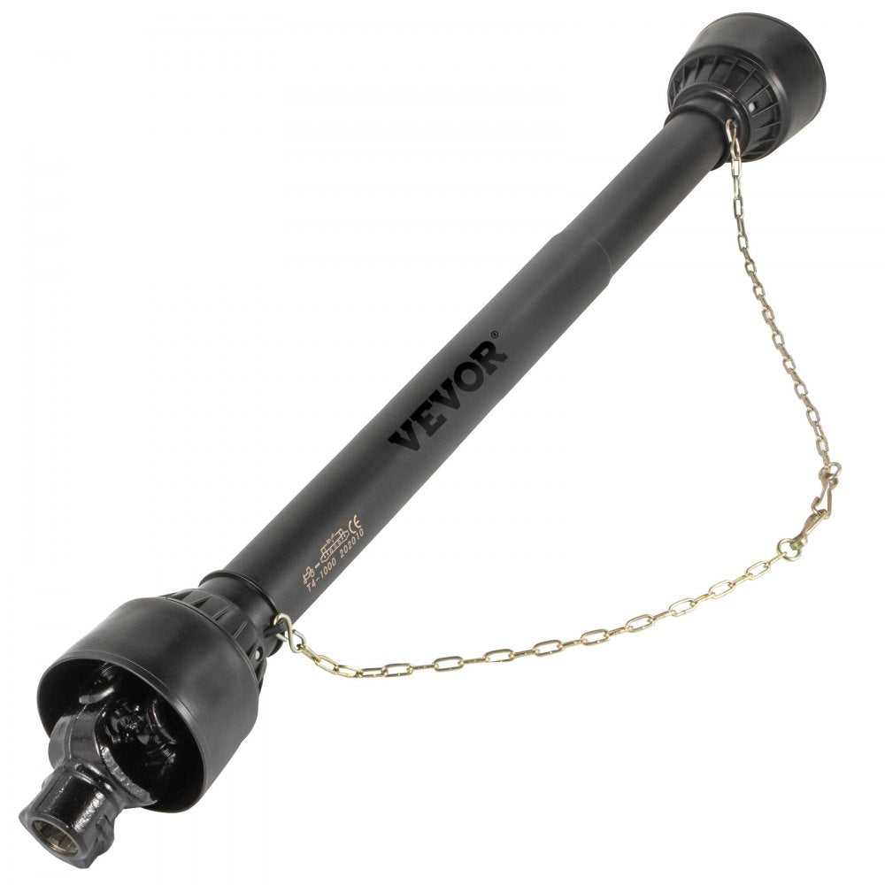 VEVOR PTO Shaft, 1-3/8\" PTO Drive Shaft, 6 Spline Tractor, Round Implement Ends PTO Driveline Shaft, Series 4 Tractor PTO Shaft, 43\"-61\" Brush Hog PTO Shaft Black, for Finish Mower, Rotary Cutter