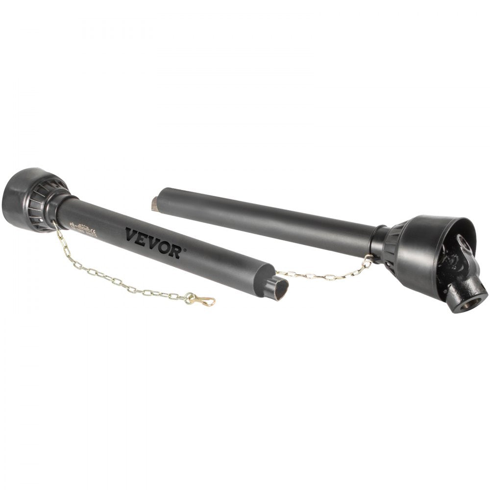 VEVOR PTO Shaft, 1-3/8\" PTO Drive Shaft, 6 Spline Tractor, Round Implement Ends PTO Driveline Shaft, Series 4 Tractor PTO Shaft, 43\"-61\" Brush Hog PTO Shaft Black, for Finish Mower, Rotary Cutter