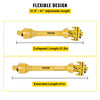 VEVOR PTO Shaft, 1-3/8\" PTO Drive Shaft, 6 Spline Both Ends PTO Driveline Shaft, Series 4 Tractor PTO Shaft, 31.5\"-41\" Brush Hog PTO Shaft, Yellow PTO Shaft with Slip Clutch for Bush Hog/Finish Mow