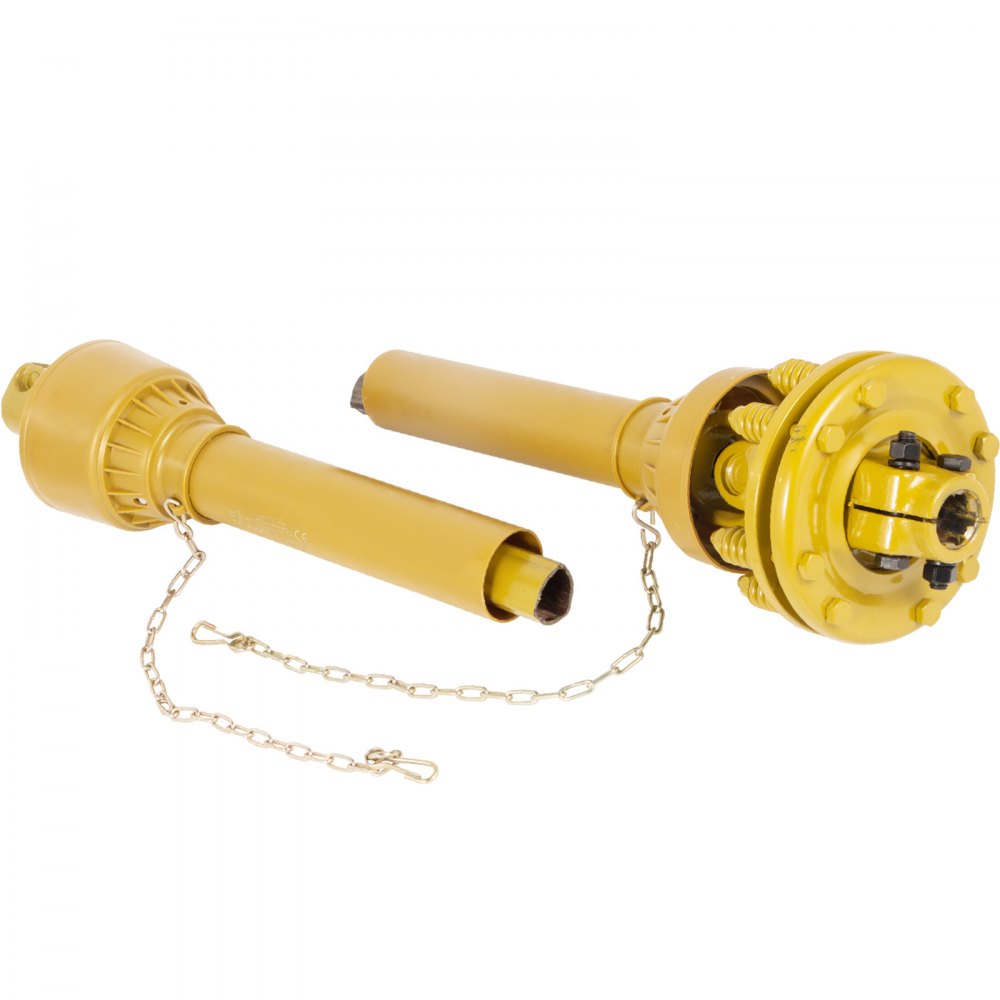 VEVOR PTO Shaft, 1-3/8\" PTO Drive Shaft, 6 Spline Both Ends PTO Driveline Shaft, Series 4 Tractor PTO Shaft, 31.5\"-41\" Brush Hog PTO Shaft, Yellow PTO Shaft with Slip Clutch for Bush Hog/Finish Mow