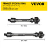 VEVOR PTO Shaft, 1-3/8” PTO Drive Shaft, 6 Spline Both Ends PTO Driveline Shaft, Series 6 Tractor PTO Shaft, 47”-67” Brush Hog PTO Shaft, Black PTO Shaft with Slip Clutch for Bush Hog/Finish Mower