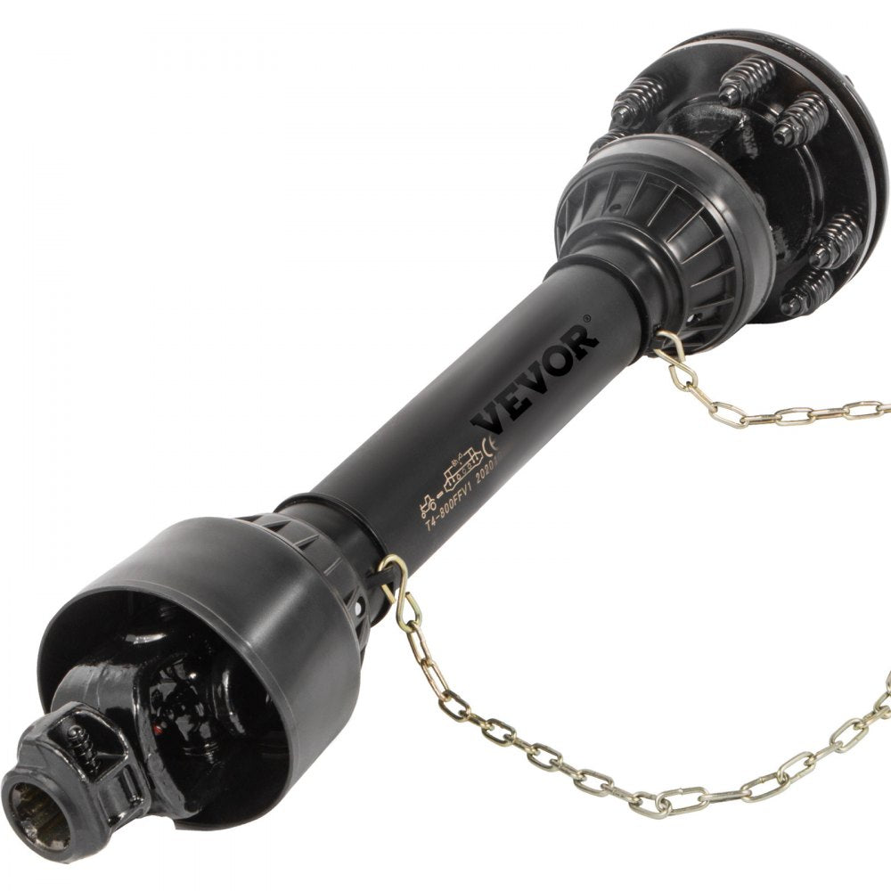 VEVOR PTO Shaft, 1-3/8” PTO Drive Shaft, 6 Spline Both Ends PTO Driveline Shaft, Series 6 Tractor PTO Shaft, 47”-67” Brush Hog PTO Shaft, Black PTO Shaft with Slip Clutch for Bush Hog/Finish Mower