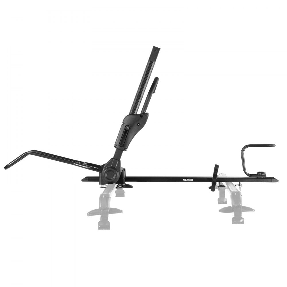 VEVOR Roof Bike Rack, 33 lbs Capacity, Foldable Upright Roof Mount Bicycle Rack with Locking Systems & Adjustable Arm for T-Slot Crossbars, Upright Rooftop Bike Rack 1 Bike Carrier for Car SUV, Black