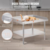 VEVOR Stainless Steel Work Table, 30 x 36 x 26 Inch Commercial Food Prep Worktable, 3-Sided Backsplash Heavy Duty Prep Worktable, Metal Work Table with Adjustable Height for Restaurant Home Hotel