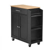VEVOR Kitchen Island Cart with Storage, 31.3 in Wide Mobile Rolling Storage Island on Swivel Wheels, with Drawer, Storage Cabinet, Spice/Towel Rack, Table for Home Dining Room, Black