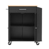VEVOR Kitchen Island Cart with Storage, 31.3 in Wide Mobile Rolling Storage Island on Swivel Wheels, with Drawer, Storage Cabinet, Spice/Towel Rack, Table for Home Dining Room, Black