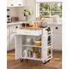 VEVOR Kitchen Island Cart with Storage, 31.3 in Wide Mobile Rolling Storage Island on Swivel Wheels, with Drawer, Storage Cabinet, Spice/Towel Rack,  Table for Home Dining Room, White