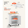 VEVOR Kitchen Island Cart with Storage, 31.3 in Wide Mobile Rolling Storage Island on Swivel Wheels, with Drawer, Storage Cabinet, Spice/Towel Rack,  Table for Home Dining Room, White