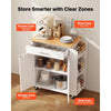 VEVOR Kitchen Island Cart with Storage, 31.3 in Wide Mobile Rolling Storage Island on Swivel Wheels, with Drawer, Storage Cabinet, Spice/Towel Rack,  Table for Home Dining Room, White