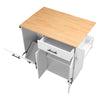 VEVOR Kitchen Island Cart with Storage, 46.06 in Wide Mobile Rolling Storage Island on Swivel Wheels, with Drawer, Storage Cabinet, Drop Leaf, Spice/Towel Rack, Table for Home Dining Room, White