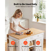 VEVOR Kitchen Island Cart with Storage, 45.67 in Wide Mobile Rolling Storage Island on Swivel Wheels, with 2 Drawers, Storage Cabinet, Drop Leaf, Towel Rack, Table for Home Dining Room, White