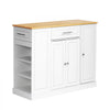 VEVOR Kitchen Island Cart with Storage, 42.36 in Wide Island Table for Kitchen, with 2 Drawers, Storage Cabinet, Table for Home Dining Room, White