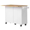 VEVOR Kitchen Island Cart with Storage, 47.64 in Wide Mobile Rolling Storage Island on Swivel Wheels, with 2 Drawers, Storage Cabinet, Drop Leaf, Towel Rack, Table for Home Dining Room, White