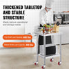 VEVOR Stainless Steel Work Table 24 x 18 x 34 Inch, 700 LBS Load Capacity with 4 Wheels, 3 Adjustable Height Levels, Heavy Duty Food Prep Worktable for Commercial Kitchen Restaurant, Silver